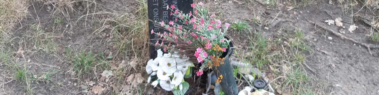 Bloemen bij het monument ter nagedachtenis aan Nicky Verstappen