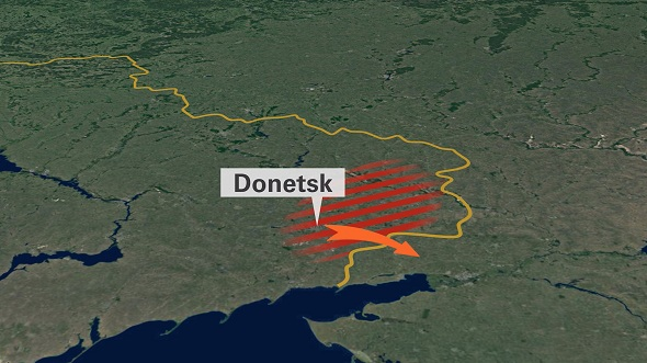 Kaart Oost-Oekraïne