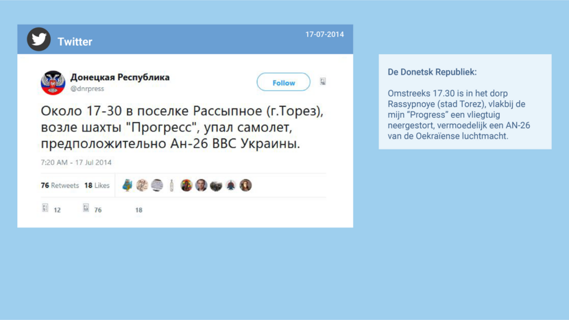 Twitter bericht Donetsk Republiek