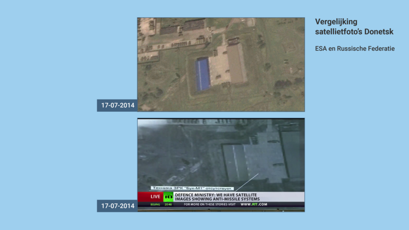 Vergelijking satellietfoto's Donetsk