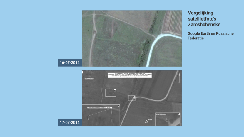 Vergelijking satellietfotos Zaroshchenske