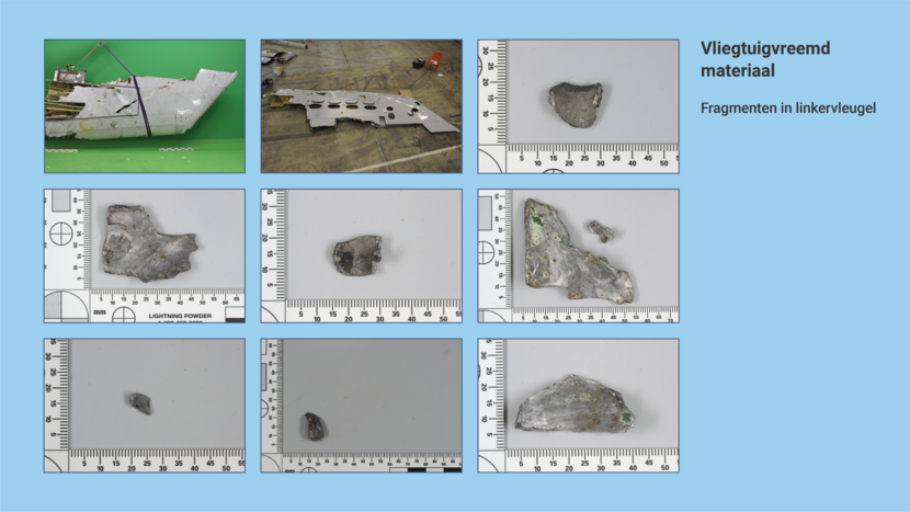 Vliegtuigvreemd materiaal - fragmenten linkervleugel